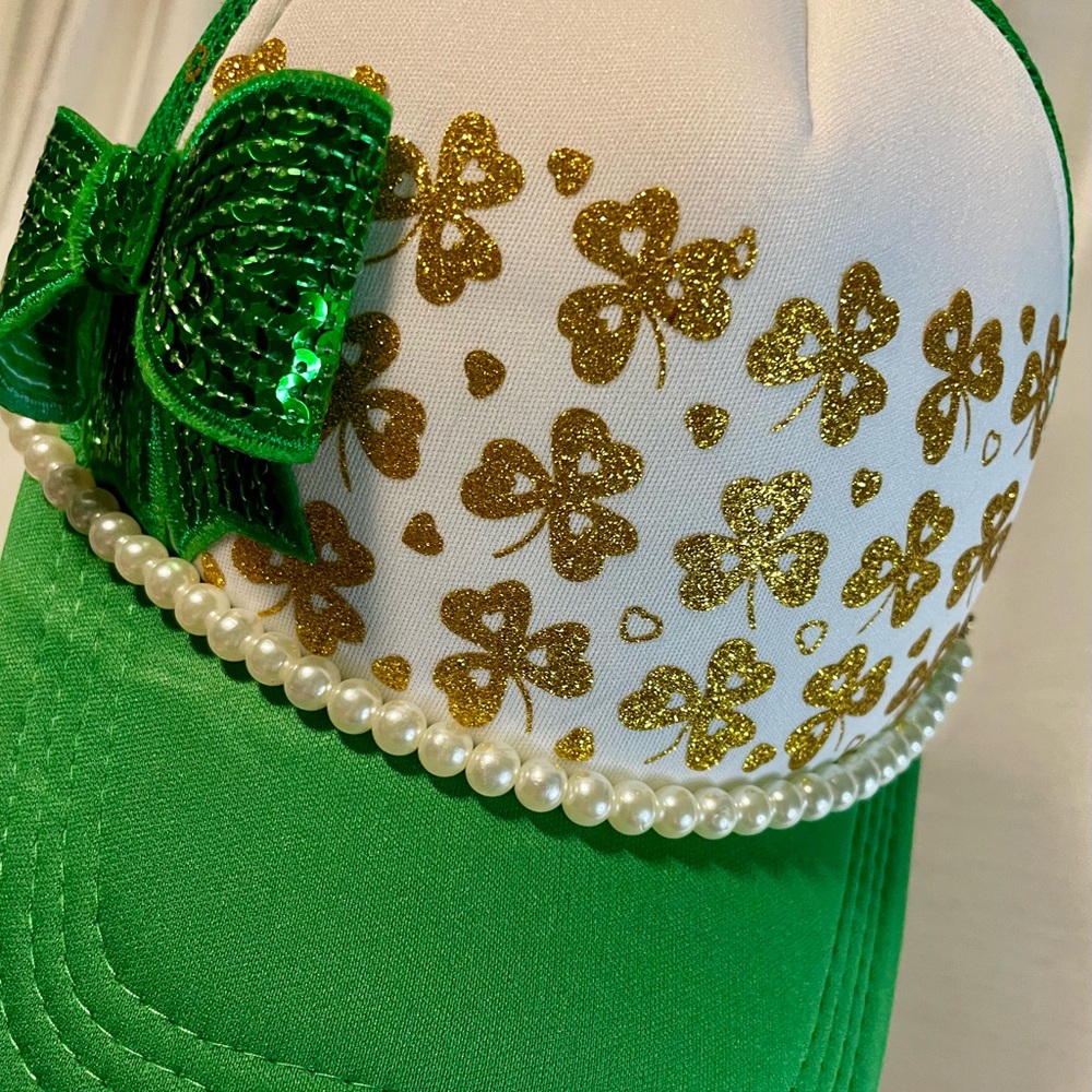 Fighting Irish Green & Gold trucker hat created by me. Adult size